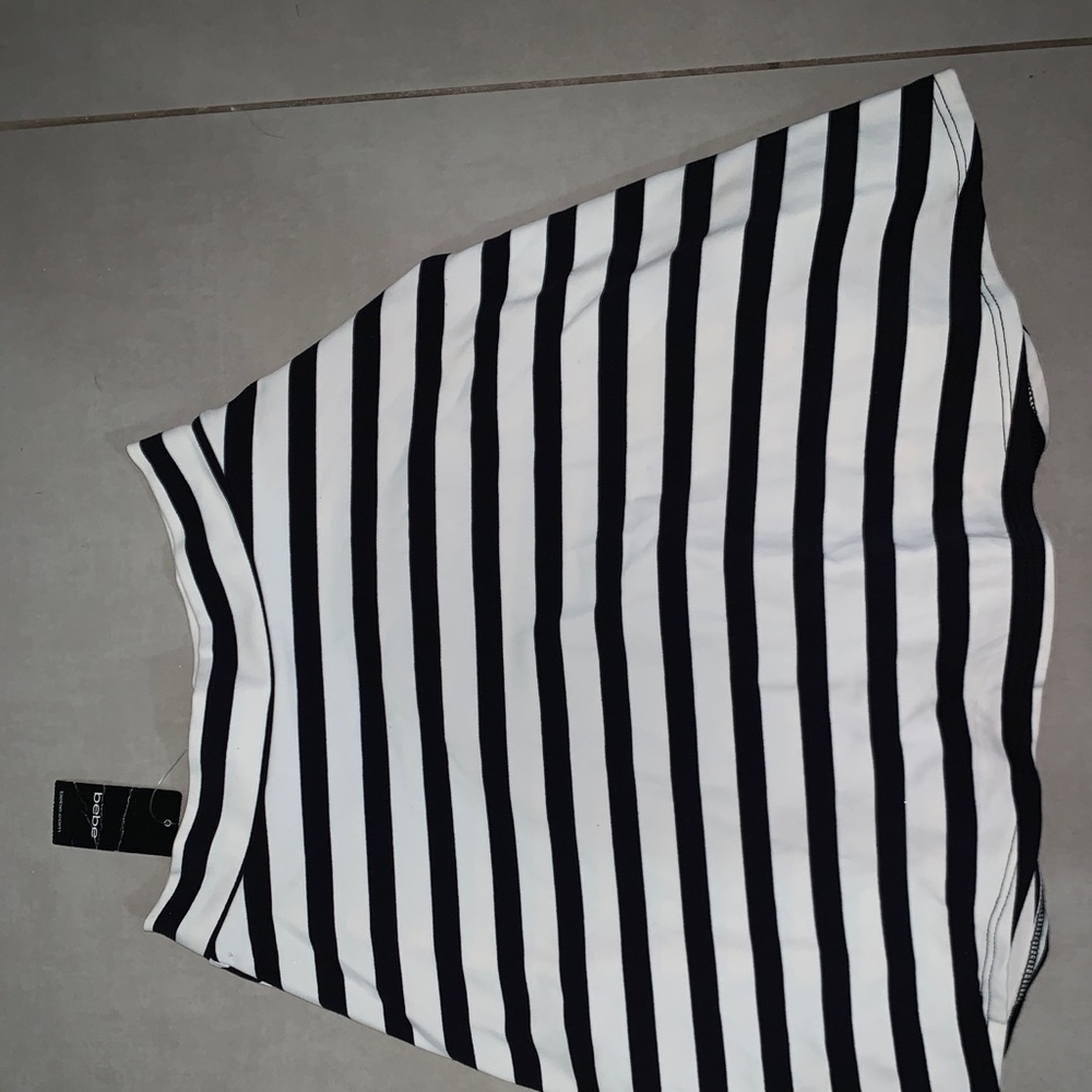 Brand New Bebe fit and flare stripe mini skirt
